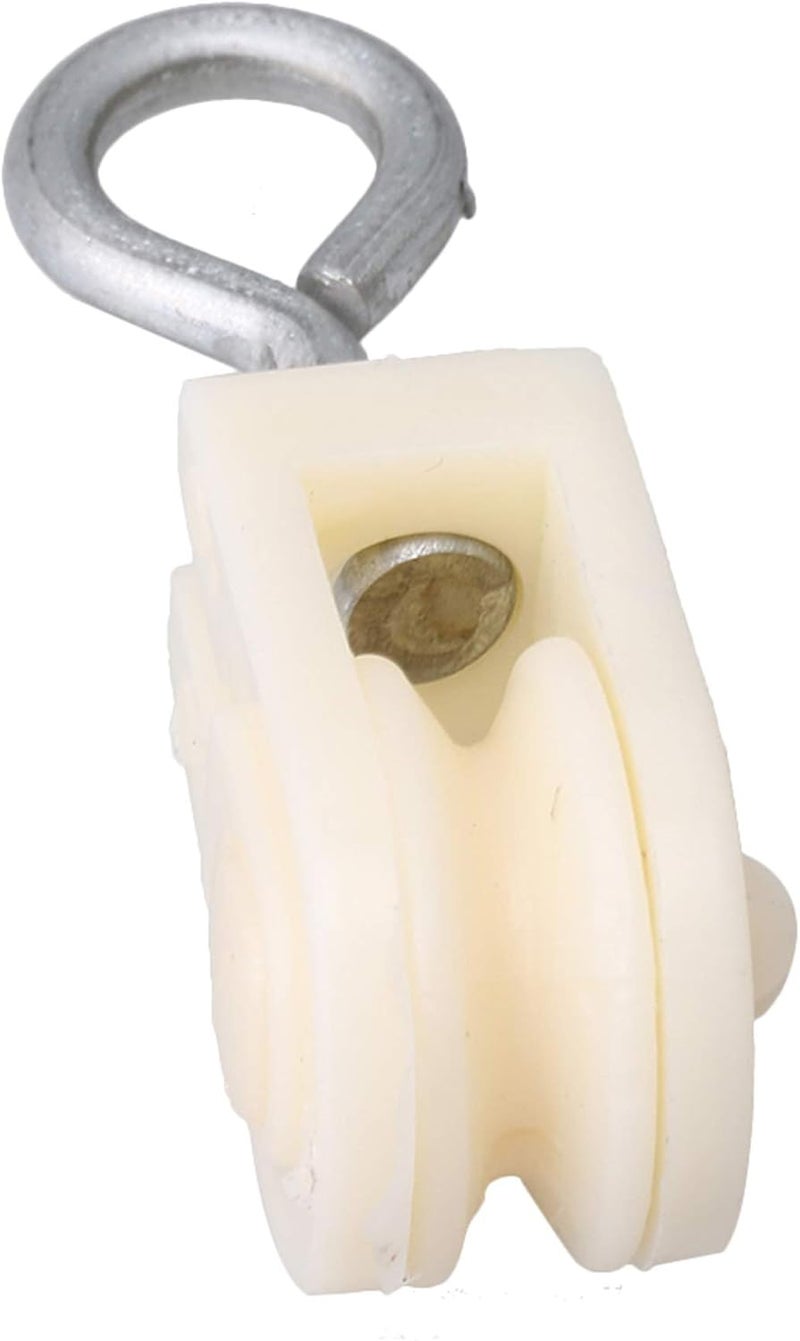 RDEXP White Lightweight Plastic 8mm Single Sheave Lift Pulley for Chicken Poultry Farms Pack of 10 - Image 3